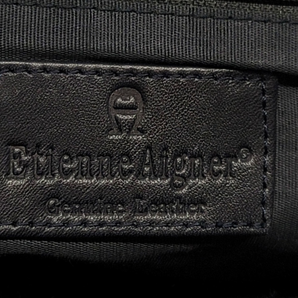 Quiet Luxury Etienne Aigner Black Leather Handbag Gold Hardware Dark Academia - Picture 6 of 9